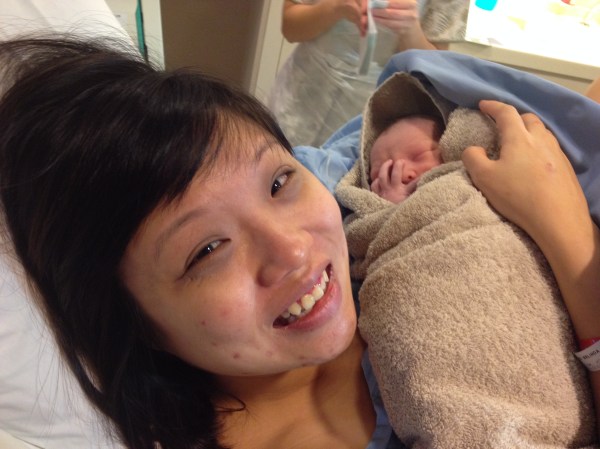 Mummy held me for the first time.